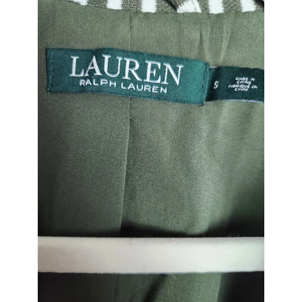 Lauren Ralph Lauren knit sweater blazer sz S olive green preppy old Money career - Picture 6 of 10